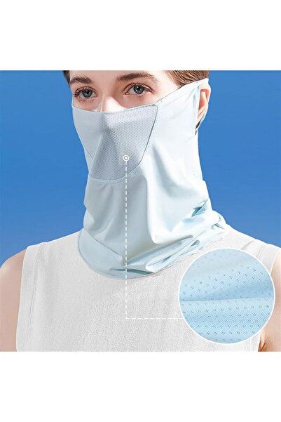 STARSTAR Two light blue washable and replaceable cycling headscarves, multi-p...