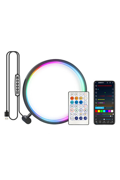 STARSTAR RGB round LED desk lamp, table lamp, ambient bedside lamp, standing ...