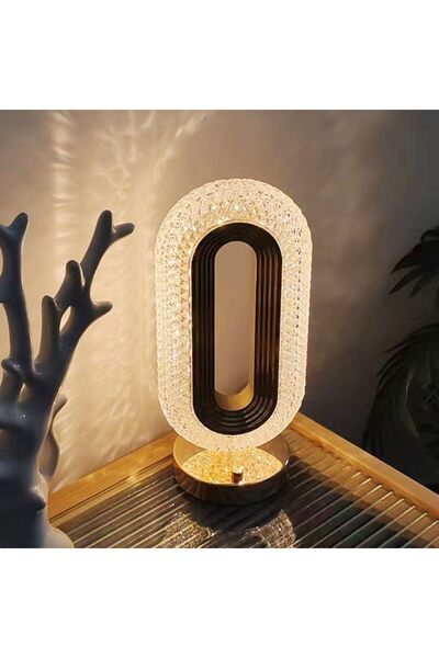 STARSTAR Crystal Bedside Lamp 3-Color Dimmable LED Table Lamp USB-C Rechargea...