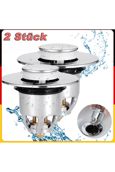 STARSTAR 2 Universal Pop-Up Washbasin Valves, Drain Fittings, Drain Plugs, Su...