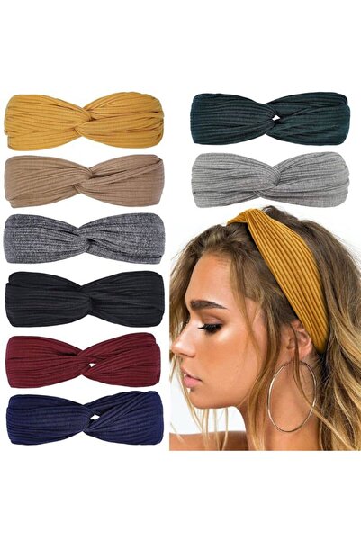 STARSTAR A set of 8 Bohemian-style elastic headbands, women's cross headscarv...