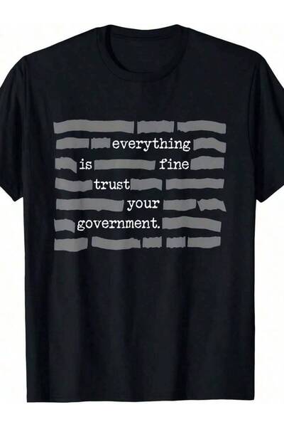 LİNA06 Bricks Text Satire Graphic Tee Bold Black-Shirt Featuring An Urban Bri...