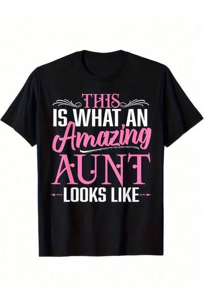 LİNA06 تي شيرت فunny Life-Shirt بتصميم 'هذا هو مظهر الجدة'، أسود مع حروف وردي...