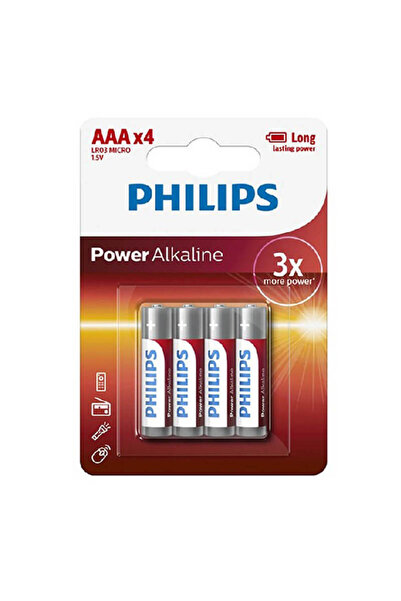Philips ΣΕΤ 4 ΑΛΚΑΛΙΚΩΝ ΜΠΑΤΑΡΙΩΝ AAA POWER