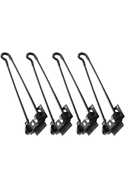 Angoily Set de 4 picioare metalice pliabile pentru masă, 18 cm, negre