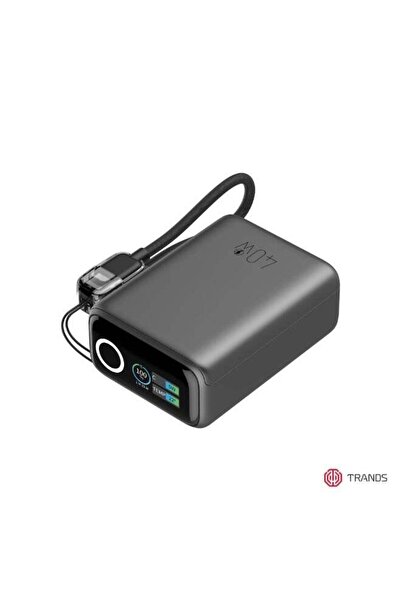 trands 10,000mAh Mini 40W Fast Charging Power Bank with Smart TFT Display & B...