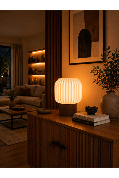 Handyol Modern Lampshade Table Lamp Led Night Light Decorative Ambient Lighti...