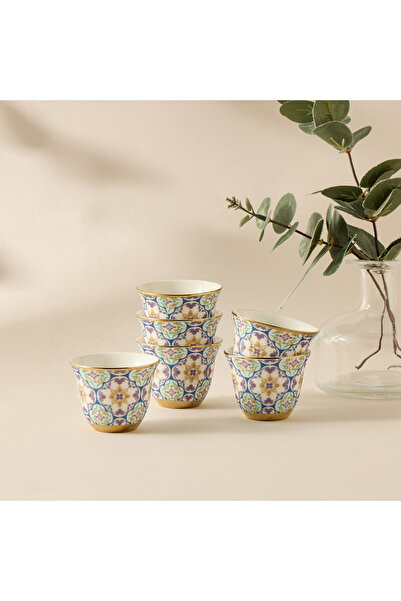 Lifestyle Mosaica 6-Piece Bone China Kahwa Cup Set - 80 ml