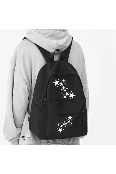 PixelWear حقيبة ظهر مدرسية للجنسين مطبوعة بالنجوم