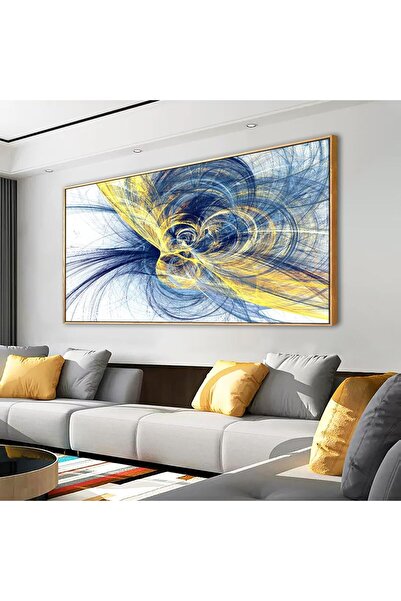 ALAYRA International Large Framed Wall Art Abstract Line Drawing Canvas with ...