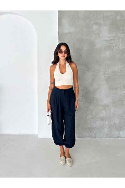 Pukka Women's Woven Fabric High Waist Bell-Bottom Detailed Jogger Pants