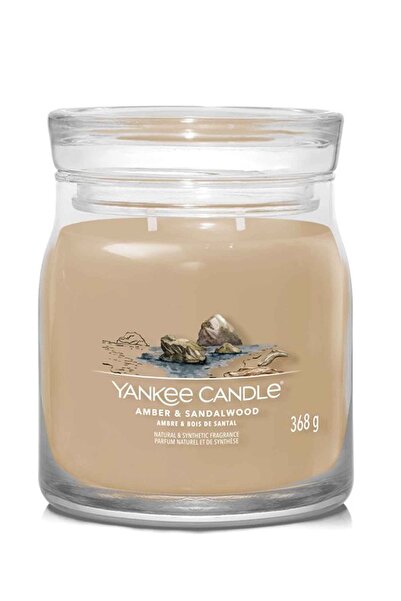 Yankee Candle Κερί Σήμανσης Μεσαίου Μεγέθους με Κεχριμπάρι & Σανδαλόξυλο, 368...