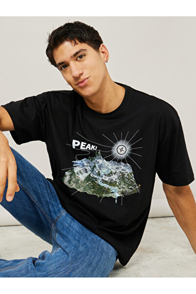 Styli Front Graphic Print Oversized T-Shirt