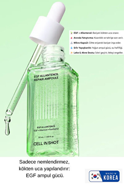 CELL IN SHOT EGF Allantenol Repair Ampoule Bariyer Onarıcı Leke Ve Akne Karşı...