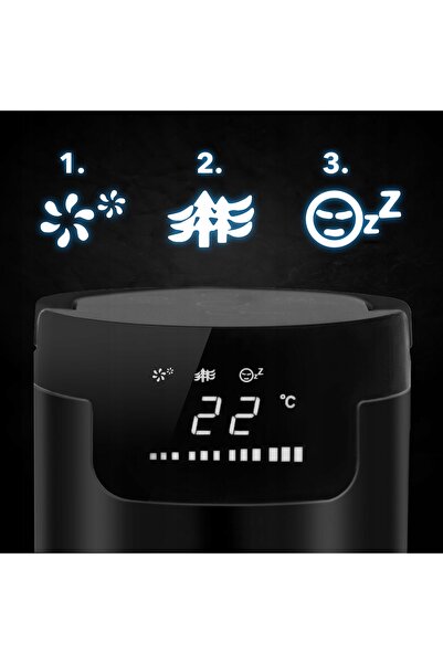NO BRAND Ventilator de birou tip coloană AIRO 35, vertical, cu LED, negru mat...