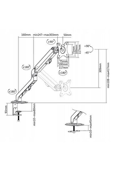 Maclean Suport monitor birou MC-906