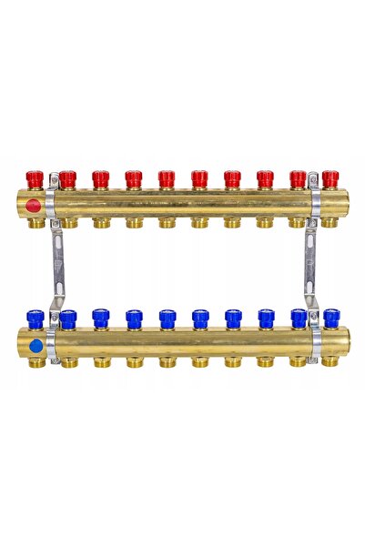 Perfexim Distribuitor de încălzire pentru radiator, cu 10 căi, cu robinete, d...