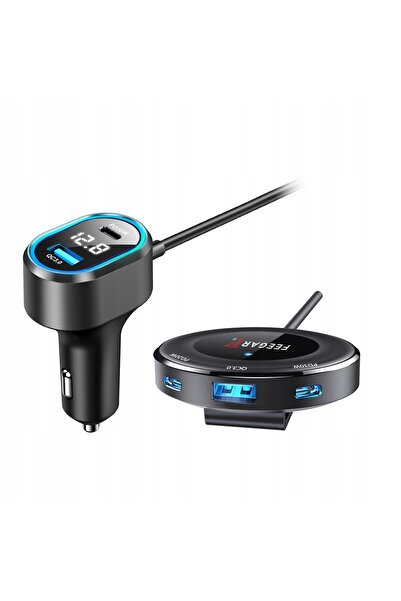 Feegar Adaptor încărcător QC cu 5 porturi USB și splitter priză brichetă auto...