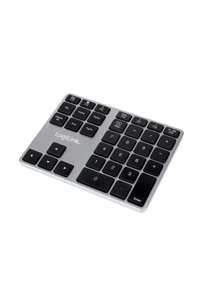 LogiLink Tastatură numerică wireless Bluetooth cu membrană, gri, US