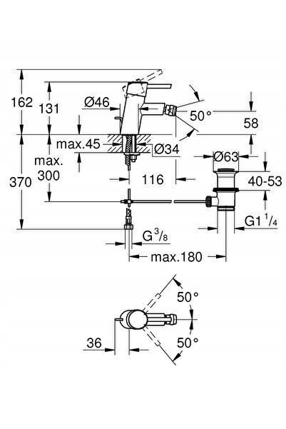 Grohe CONCETTO Robinet de bideu cromat