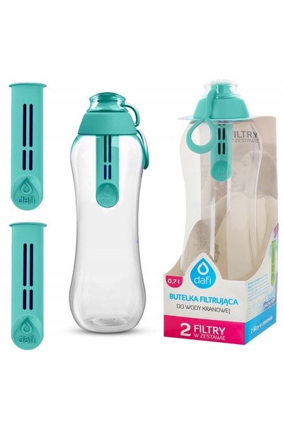 Dafi Sticlă de apă cu filtru moale de 0.7L + 4 filtre MINT