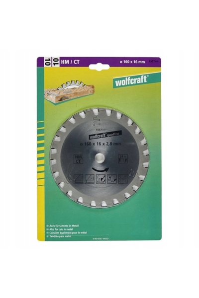 Wolfcraft 6567000 Pânză de ferăstrău circular 160x16mm 24 dinți lemn metale i...