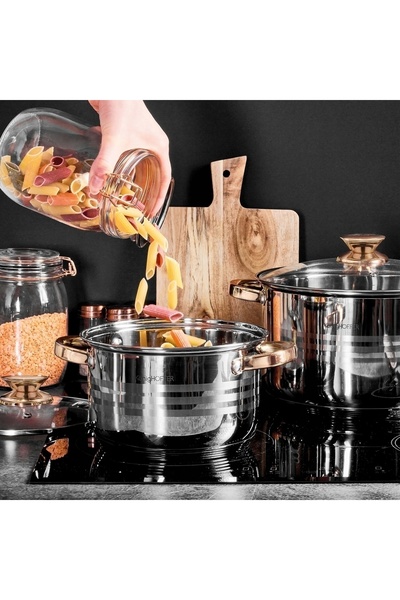 Konighoffer Set 5 piese oale și tigăi din oțel COMPLET Bari Rose Gold 12el