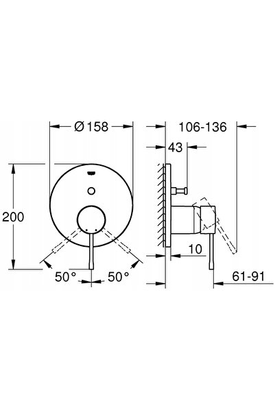 Grohe ESSENCE BATERIE MONOGRUP CU DUA IEȘIMENȚE DE APĂ 24058DC1