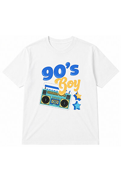 Huw 90's Boy Printed Unisex Crew Neck Cotton Oversized Boyfriend T-Shirt