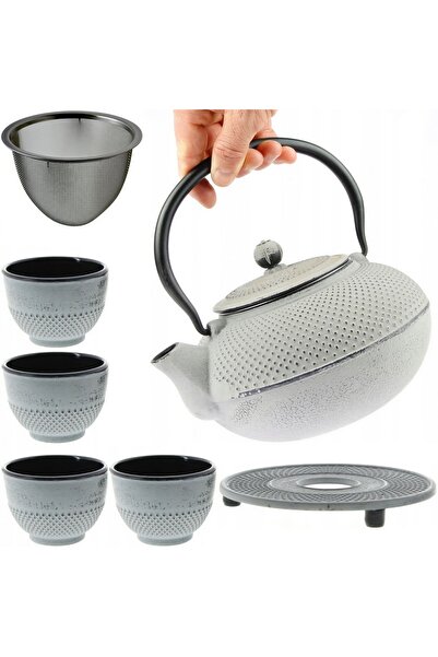 NO BRAND CEAINIC DE STICLA 1,5L, SET PREPARARE CEAI 4 CĂNI, 5 PIESE, PENTRU C...