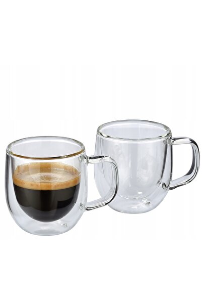 NO BRAND Set de 2 căni de espresso din sticlă (80 ml) Veneto Cilio