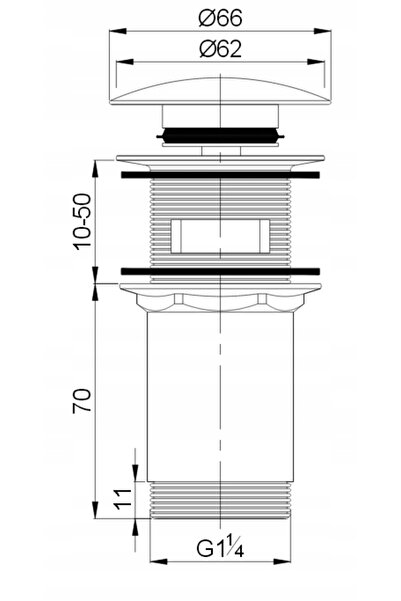 Omnires Korek click-klak rotund A706BP alb