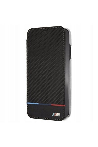 NO BRAND BMW BMTRBKI65PUCARTCBK iPhone XS Max husă tip carte negru Carbon Tri...