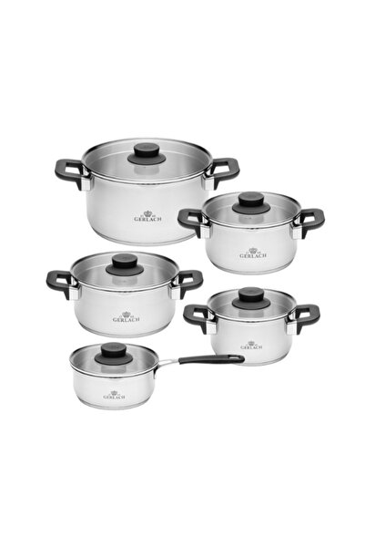 Gerlach PURE Set complet de oale cu capace 10 piese / inducție + Oală 7 L