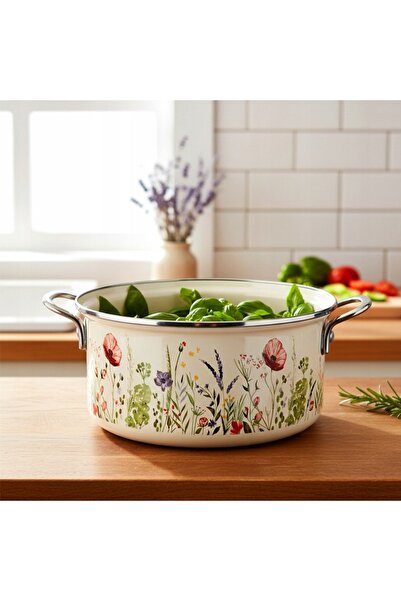 Orion Oală emailată pentru gătit tradițional pe gaz și inducție 24 cm 3,8L MAKI