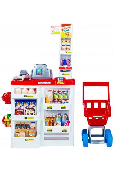NO BRAND Magazin mare cu casă de marcat, supermarket, stand pentru copii cu c...