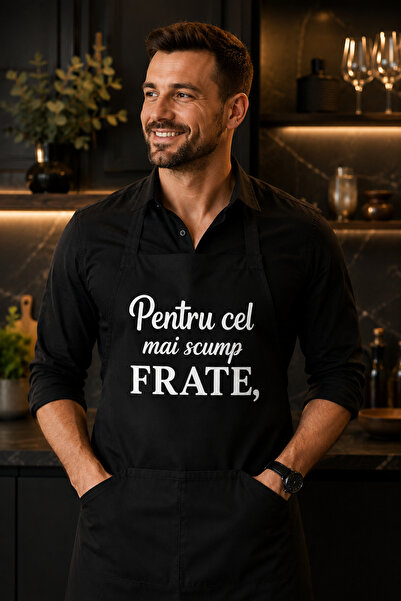 Arka9 Șorț Personalizat Negru – „Pentru cel mai scump FRATE”