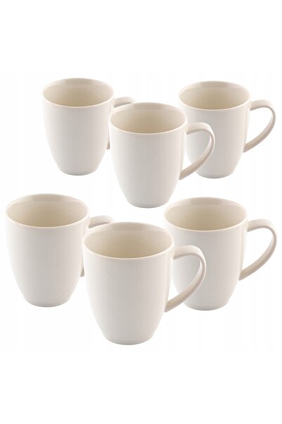 NO BRAND Căni 350 ml MariaPaula Nova Ecru pentru cafea și ceai, set 6 piese