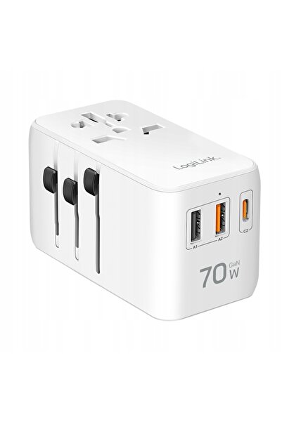 LogiLink Adaptor de călătorie universal tip cub USB-C PD 70W GaN ÎNCĂRCĂTOR