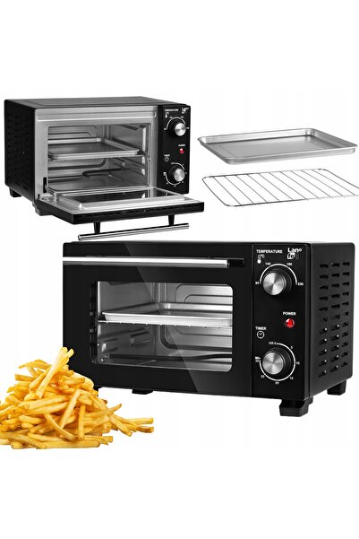 Lafe Mini cuptor electric cu grill de 10L, 800W, termostat, tavă + grătar