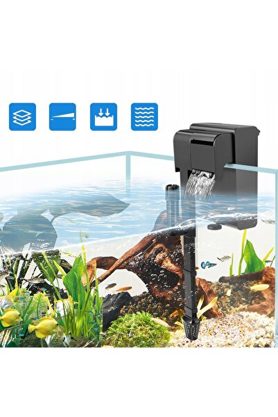 NO BRAND Filtru de apă pentru acvarii, filtru suspendat pentru acvariu 450L/H...