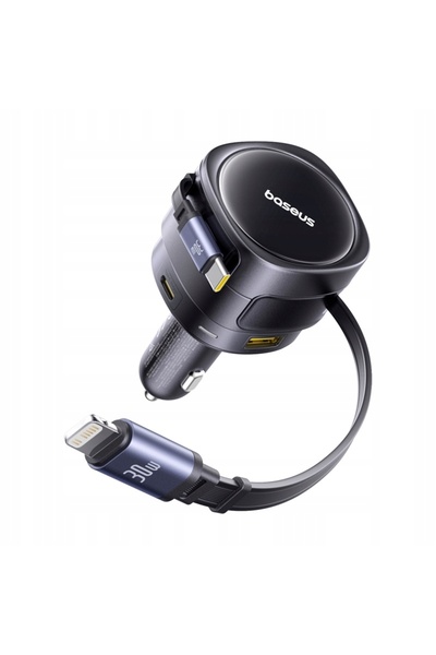 Baseus Încărcător auto USB-C cu cablu USB-C la Lightning pentru iPhone 90W - ...