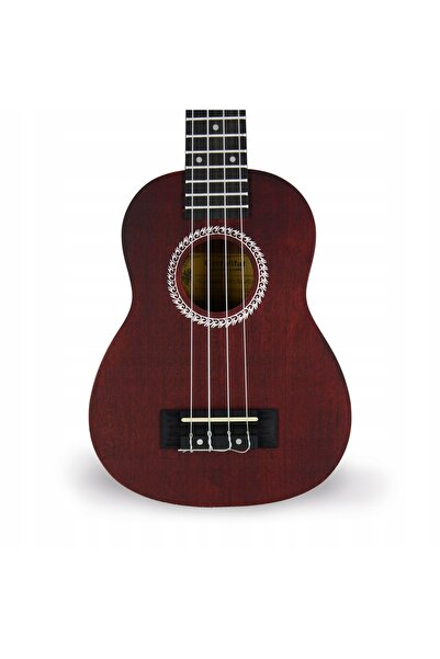 NO BRAND Ukulele 21'' roșu + husă acordor capo corzi Aquila KIT