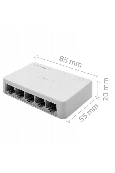 Qoltec 52247 Switch de rețea 5 porturi RJ45 1000Mbps LAN