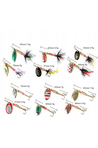 NO BRAND SET DE NALUCI DE PESCUIT 12 BUCĂȚI, NALUCI SPINNING 3-8g