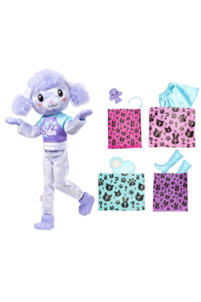 Barbie CUTIE REVEAL LALKA într-un costum drăguț de câine tip pug + cățeluș