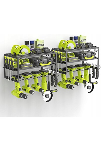 NO BRAND X2 SUPORT DE SCULE METALIC ORGANIZATOR DE GARAJ CU 4 NIVELURI 68KG 4...