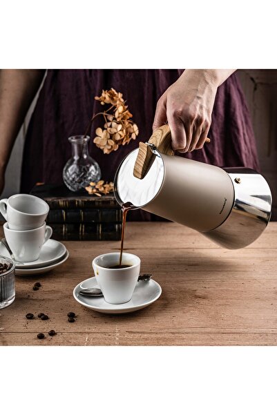 Klausberg Cafetieră 12 espresso Moka Inducție Gaz Oțel Premium