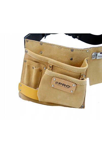 PRO Centură de scule din piele cu 10 buzunare, 80-120 cm