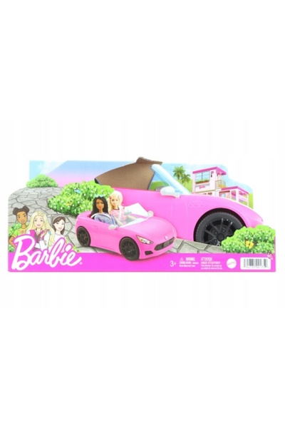 Barbie Mașină decapotabilă cu roți rotative, jucărie cadou